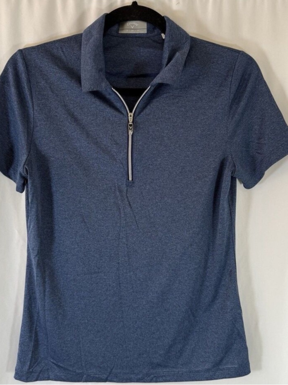 Callaway Golf Polo Women's Small Blue 1/4 Zip Short Sleeve Lightweight